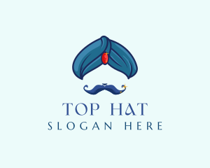 Turban Gem Mustache logo design