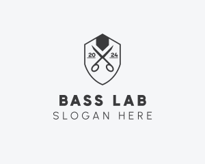 Barbershop Scissor Shield logo design