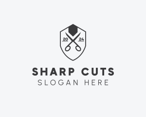 Barbershop Scissor Shield logo