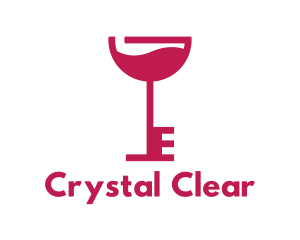 Wine Glass Key logo design