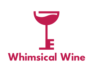 Wine Glass Key logo design