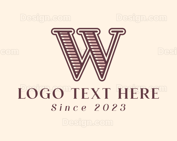 Vintage Fashion Boutique Letter W Logo