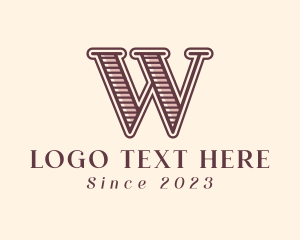 Vintage Fashion Boutique Letter W logo