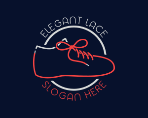 Shoelace Silhouette Line logo design