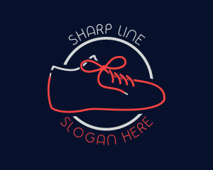 Shoelace Silhouette Line logo design