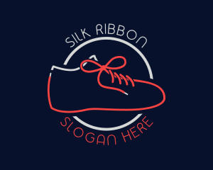 Shoelace Silhouette Line logo design