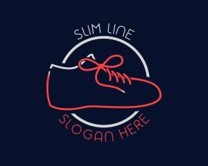 Shoelace Silhouette Line logo design