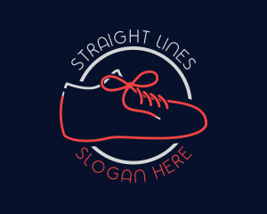 Shoelace Silhouette Line logo design