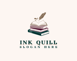 Book Author Quill logo design