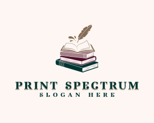 Book Author Quill logo design