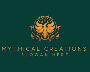 Mythical Fire Phoenix logo design