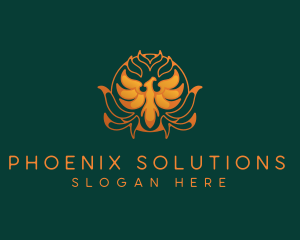 Mythical Fire Phoenix logo design