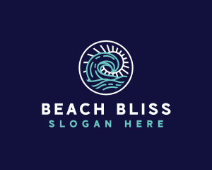 Sun Wave Beach logo design