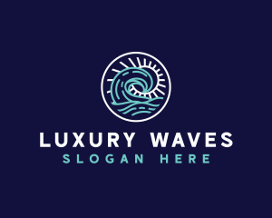 Sun Wave Beach logo design