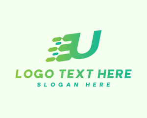 Speed Digital Letter U logo