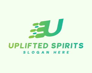 Speed Digital Letter U logo design