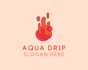 Dripping Lava Flame logo design