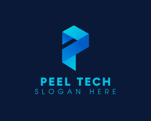 Digital Tech Multimedia Letter P logo design