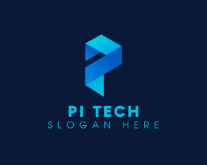 Digital Tech Multimedia Letter P logo design