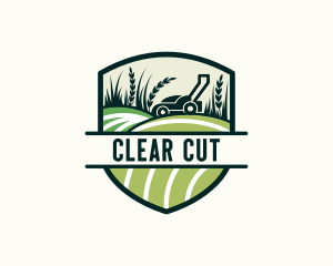 Grass Field Lawn Mower logo design