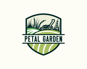 Grass Field Lawn Mower logo design