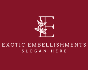 Floral Cosmetics Letter E logo design