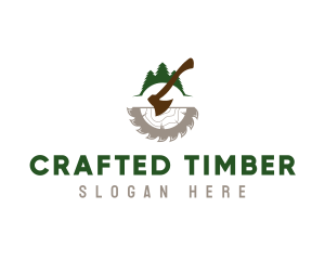 Wood Axe Forest logo design