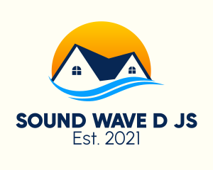 Sunset Wave Real Estate logo design