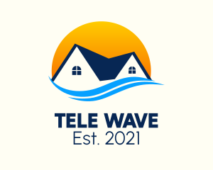 Sunset Wave Real Estate logo design