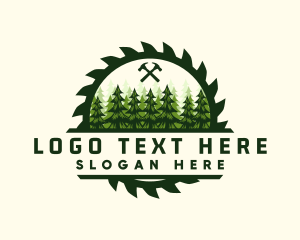 Woodwork Sawmill Hammer logo