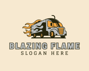 Flaming Truck Express logo design