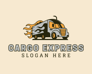 Flaming Truck Express logo design