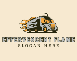 Flaming Truck Express logo design