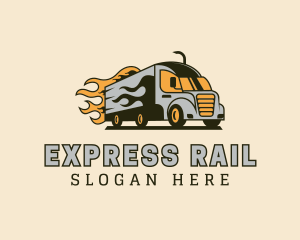 Flaming Truck Express logo design