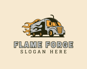 Flaming Truck Express logo design