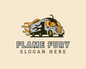 Flaming Truck Express logo design