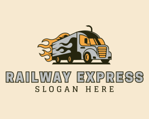 Flaming Truck Express logo design