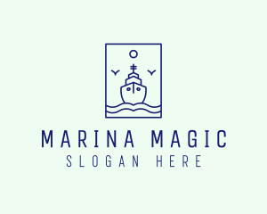 Marine Ferry Ship logo design