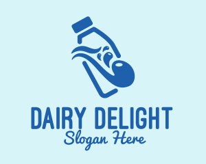 Milk Bottle Splash  logo design