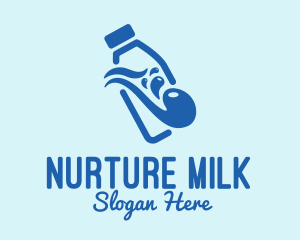 Milk Bottle Splash  logo design