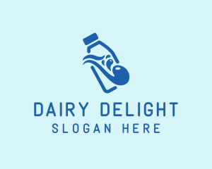 Milk Bottle Splash  logo design