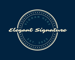 Generic Cursive Badge logo design