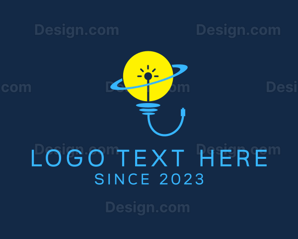 Planet Lightbulb Idea Logo