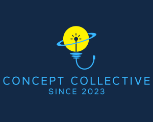 Planet Lightbulb Idea  logo