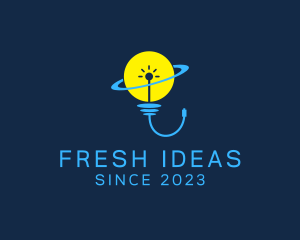 Planet Lightbulb Idea  logo design