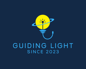 Planet Lightbulb Idea  logo design