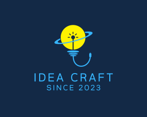 Planet Lightbulb Idea  logo design