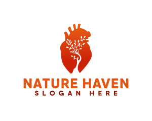 Natural Heart Tree logo design