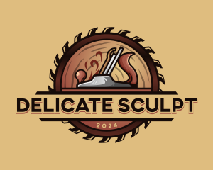 Saw Lumberjack Sculptor logo design