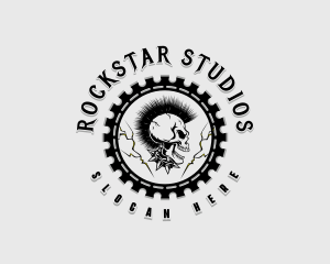 Rockstar Skull Mohawk logo